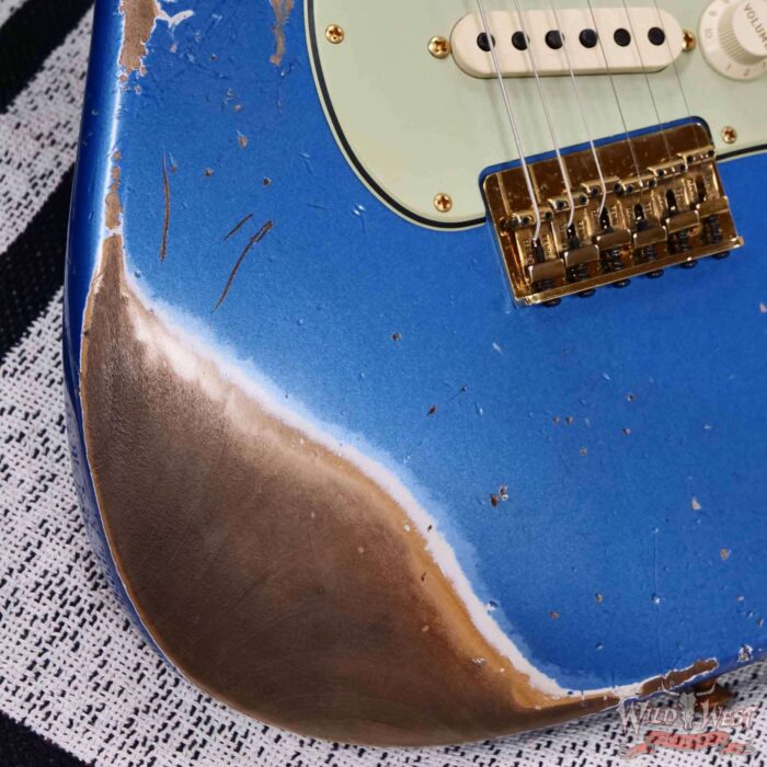 Fender Custom Shop Wild West Guitars 25th Anniversary 1960 Stratocaster Hardtail Madagascar Rosewood Fretboard Heavy Relic Lake Placid Blue 7.15 lbs - Image 13