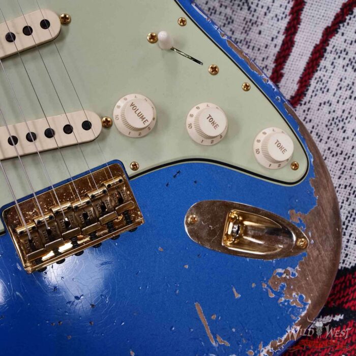 Fender Custom Shop Wild West Guitars 25th Anniversary 1960 Stratocaster Hardtail Madagascar Rosewood Fretboard Heavy Relic Lake Placid Blue 7.15 lbs - Image 17