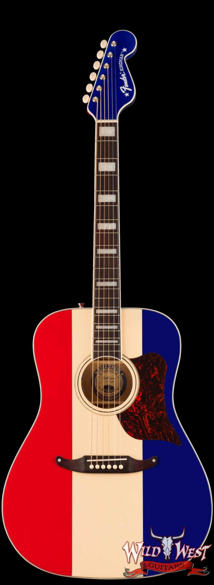 Fender Buck Owens Kingma Electric-Acoustic Guitar with Case Red White and Blue - Image 1
