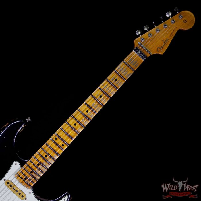 Fender Custom Shop Wild West Exclusive Black Lightning Stratocaster Floyd Rose Heavy Relic HSS 3 Tone Sunburst - Image 8