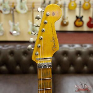 Fender Custom Shop Wild West Exclusive Black Lightning Stratocaster Floyd Rose Heavy Relic HSS 3 Tone Sunburst - Image 9