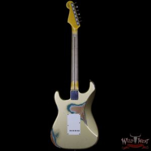 Fender Custom Shop 1960 Stratocaster HSS Heavy Relic HLE Gold over Sherwood Green Metallic - Image 6