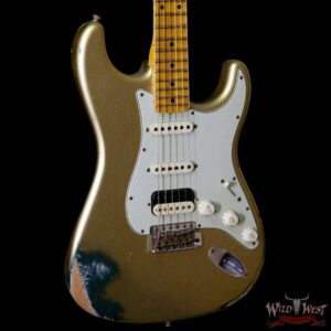 Fender Custom Shop 1960 Stratocaster HSS Heavy Relic HLE Gold over Sherwood Green Metallic - Image 4