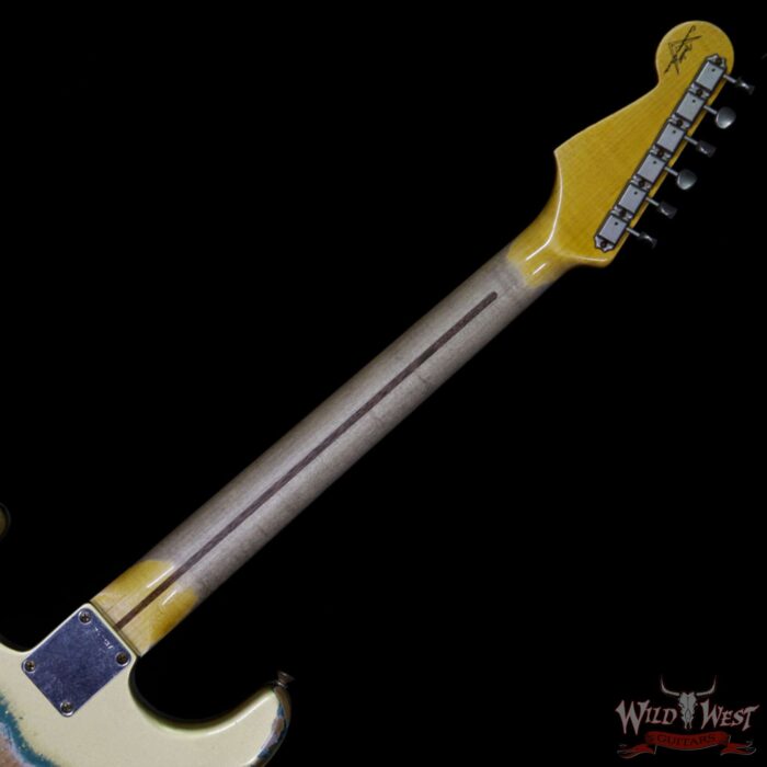 Fender Custom Shop 1960 Stratocaster HSS Heavy Relic HLE Gold over Sherwood Green Metallic - Image 11