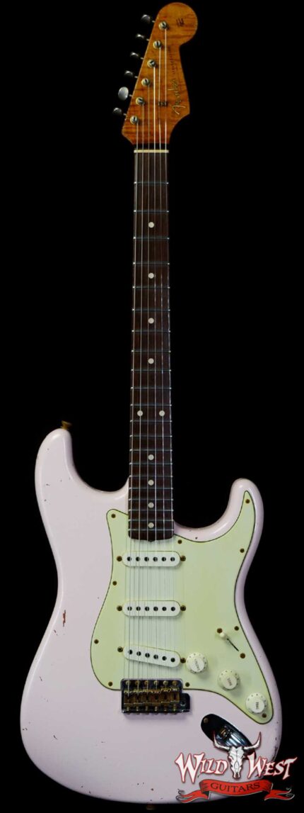 Fender Custom Shop Dennis Galuszka Masterbuilt Roasted 1959 Stratocaster Brazilian Rosewood Slab Board Hand-Wound PUs Journeyman Relic Aged Shell Pink