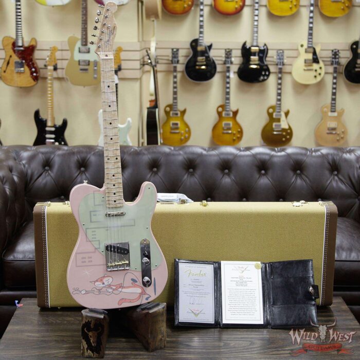 2020 NAMM Fender Custom Shop Dale Wilson Masterbuilt 50’s Pink Special Telecaster NOS Artwork by Chris Schnabel One of Kind - Image 11