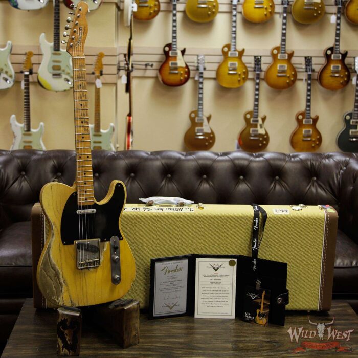 Fender Custom Shop 2019 NAMM #403 Dale Wilson Masterbuilt 1952 Telecaster Heavy Relic Flame Maple Neck Smoked Blonde Butterscotch - Image 12