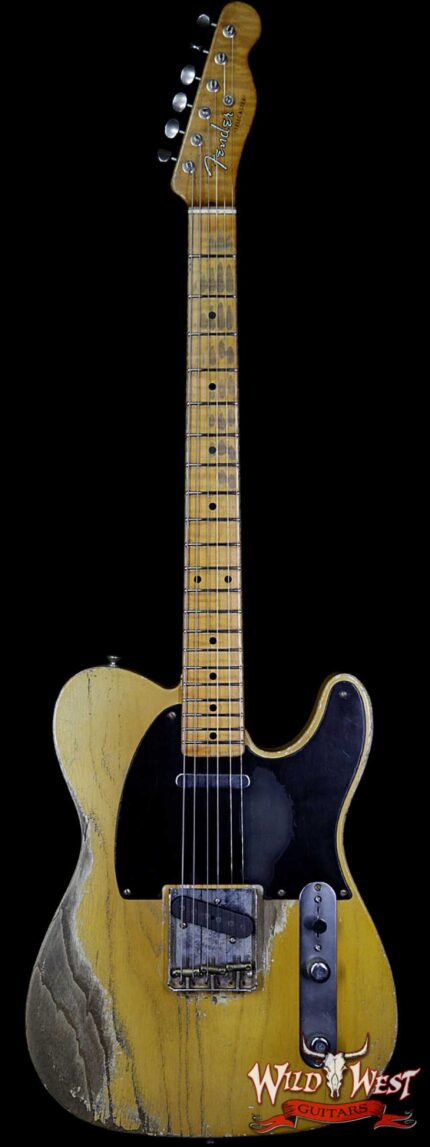 Fender Custom Shop 2019 NAMM #403 Dale Wilson Masterbuilt 1952 Telecaster Heavy Relic Flame Maple Neck Smoked Blonde Butterscotch