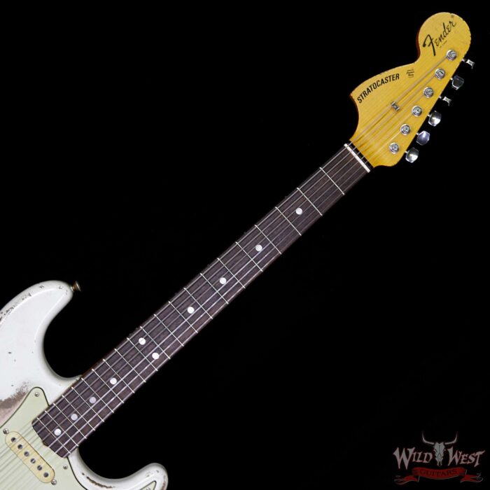 Fender Custom Shop Jason Smith Masterbuilt 1969 Stratocaster Heavy Relic Reverse Head Rosewood Board Olympic White - Image 9