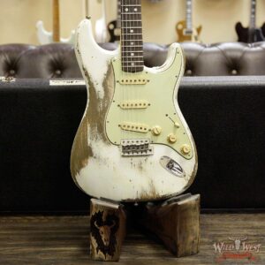 Fender Custom Shop Jason Smith Masterbuilt 1969 Stratocaster Heavy Relic Reverse Head Rosewood Board Olympic White - Image 11