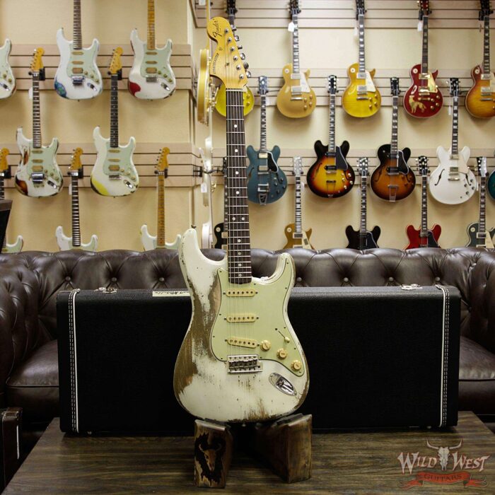 Fender Custom Shop Jason Smith Masterbuilt 1969 Stratocaster Heavy Relic Reverse Head Rosewood Board Olympic White - Image 12