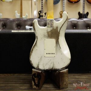 Fender Custom Shop Jason Smith Masterbuilt 1969 Stratocaster Heavy Relic Reverse Head Rosewood Board Olympic White - Image 15