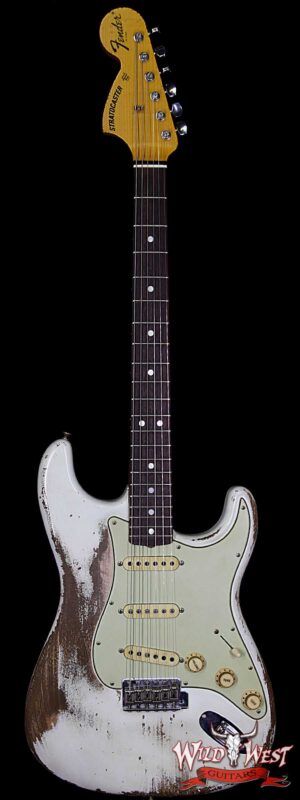 Fender Custom Shop Jason Smith Masterbuilt 1969 Stratocaster Heavy Relic Reverse Head Rosewood Board Olympic White