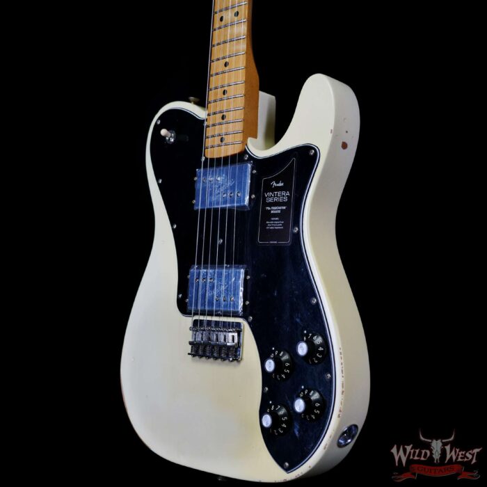 Fender Vintera Road Worn ‘70s Telecaster Deluxe Maple Fingerboard Olympic White - Image 2