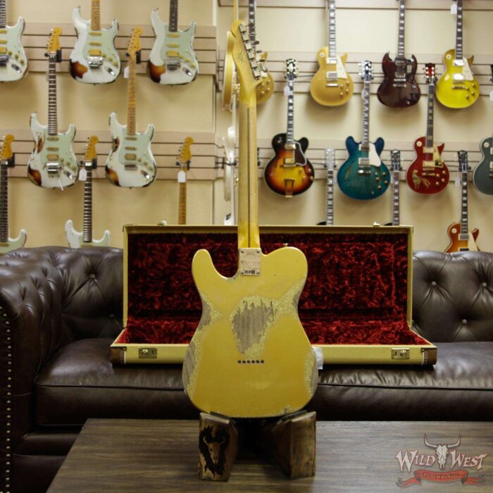 Fender Custom Shop NAMM Ltd 50’s Telecaster Thinline Heavy Relic Aztec Gold over Gold Sparkle - Image 14