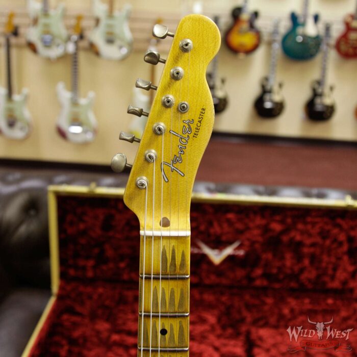 Fender Custom Shop NAMM Ltd 50’s Telecaster Thinline Heavy Relic Aztec Gold over Gold Sparkle - Image 10