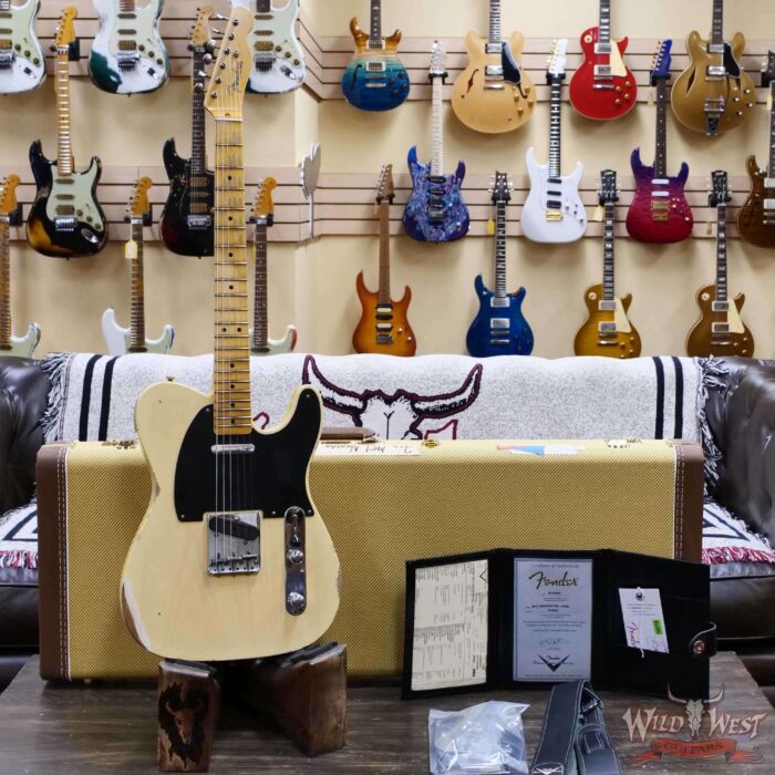 Fender Custom Shop 1951 Nocaster Ash Body Maple Neck Relic Faded Aged Nocaster Blonde 7.05 lbs - Image 7