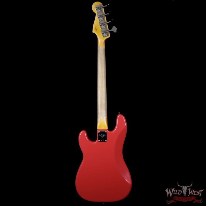 Fender Custom Shop 1959 Precision Bass Journeyman Relic AAA Rosewood Slab Board Hand-wound PU Fiesta Red - Image 5
