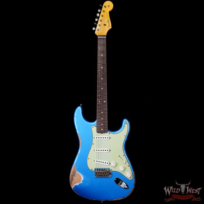 Fender Custom Shop 1962 Stratocaster Hand-Wound Pickups AAA Dark Rosewood Slab Board Heavy Relic Lake Placid Blue 7.90 - Image 3