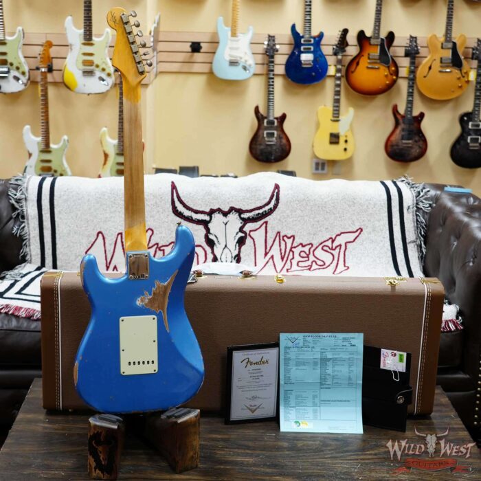 Fender Custom Shop 1962 Stratocaster Hand-Wound Pickups AAA Dark Rosewood Slab Board Heavy Relic Lake Placid Blue 7.90 - Image 10