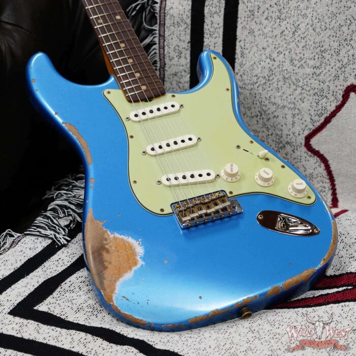 Fender Custom Shop 1962 Stratocaster Hand-Wound Pickups AAA Dark Rosewood Slab Board Heavy Relic Lake Placid Blue 7.90 - Image 7
