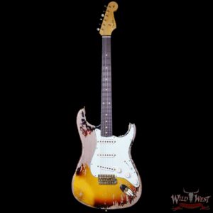 Fender Custom Shop Wild West Guitars 25th Anniversary 1960 Stratocaster Madagascar Rosewood Fretboard Heavy Relic 3 Tone Sunburst 7.65 LBS - Image 3
