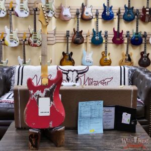 Fender Custom Shop Wild West Guitars 25th Anniversary 1960 Stratocaster Madagascar Rosewood Fretboard Heavy Relic Fiesta Red 7.65 LBS - Image 12