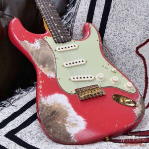 Fender Custom Shop Wild West Guitars 25th Anniversary 1960 Stratocaster Madagascar Rosewood Fretboard Heavy Relic Fiesta Red 7.65 LBS - Image 8
