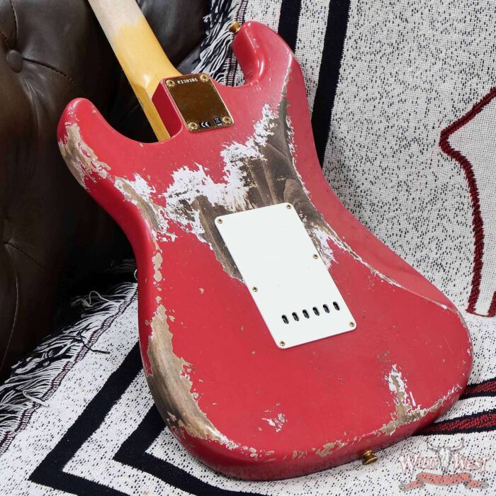 Fender Custom Shop Wild West Guitars 25th Anniversary 1960 Stratocaster Madagascar Rosewood Fretboard Heavy Relic Fiesta Red 7.65 LBS - Image 13