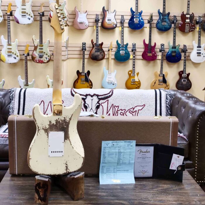 Fender Custom Shop Wild West Guitars 25th Anniversary 1960 Stratocaster Madagascar Rosewood Fretboard Heavy Relic Vintage White 7.10 LBS - Image 11