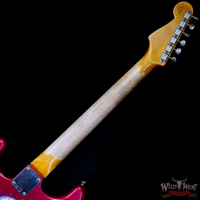 Fender Custom Shop Wild West Pink Lightning Stratocaster HSS Floyd Rose Rosewood Board 22 Frets Heavy Relic Lipstick Pink Metallic 8.20 LBS - Image 5