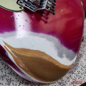 Fender Custom Shop Wild West Pink Lightning Stratocaster HSS Floyd Rose Rosewood Board 22 Frets Heavy Relic Lipstick Pink Metallic 8.20 LBS - Image 9