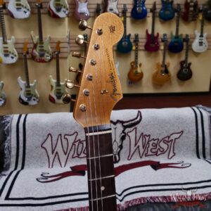 Fender Custom Shop Wild West Guitars 25th Anniversary 1960 Stratocaster Madagascar Rosewood Fretboard Heavy Relic Vintage White 7.85 LBS - Image 6
