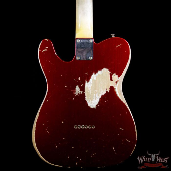 2013 Fender Custom Shop 1963 Telecaster Heavy Relic with Dirty Neck Rosewood Fingerboard Candy Apple Red - Image 4