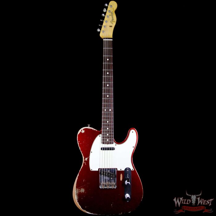 2013 Fender Custom Shop 1963 Telecaster Heavy Relic with Dirty Neck Rosewood Fingerboard Candy Apple Red - Image 6