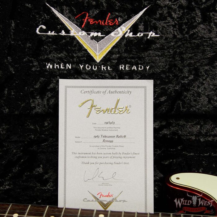 2013 Fender Custom Shop 1963 Telecaster Heavy Relic with Dirty Neck Rosewood Fingerboard Candy Apple Red - Image 8