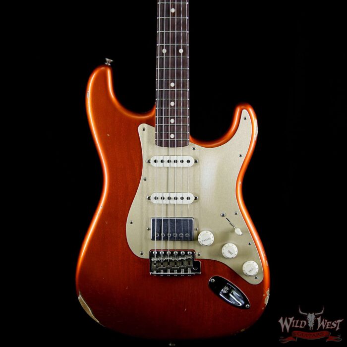 Fender Custom Shop 1962 Stratocaster Relic HSS EVH Pickup Rosewood Fingerboard Orange - Image 3
