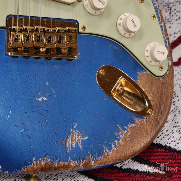 Fender Custom Shop Wild West Guitars 25th Anniversary 1960 Stratocaster Hardtail Madagascar Rosewood Fretboard Heavy Relic Lake Placid Blue 6.60 LBS - Image 10