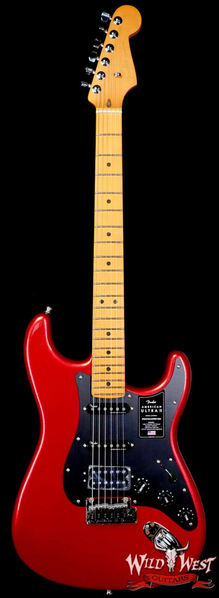 Fender American Ultra II Stratocaster HSS Maple Fingerboard Sinister Red 7.85 LBS - Image 1