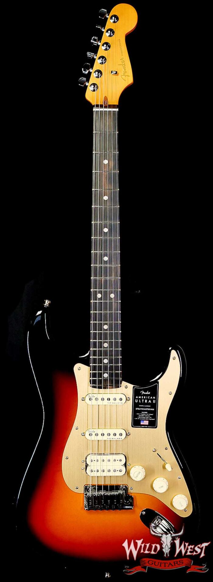 Fender American Ultra II Stratocaster HSS Ebony Fingerboard Ultraburst 7.50 LBS - Image 1