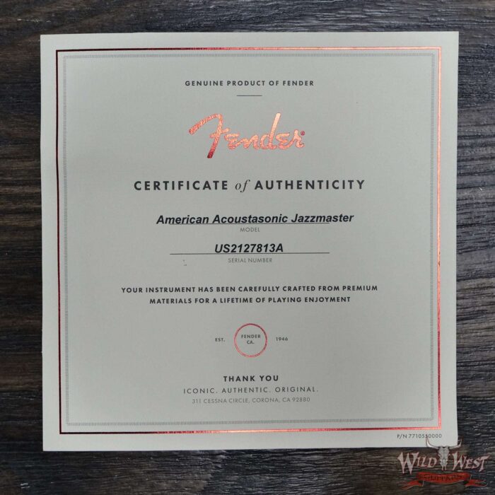Fender American Acoustasonic Jazzmaster Ebony Fingerboard Tobacco Sunburst - Image 11