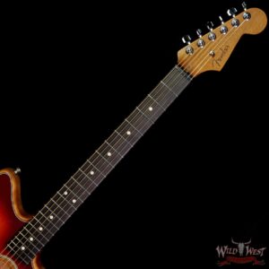 Fender American Acoustasonic Jazzmaster Ebony Fingerboard Tobacco Sunburst - Image 4