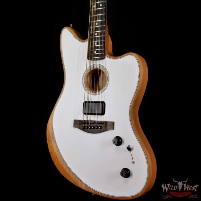 Fender American Acoustasonic Jazzmaster Ebony Fingerboard Arctic White - Image 2