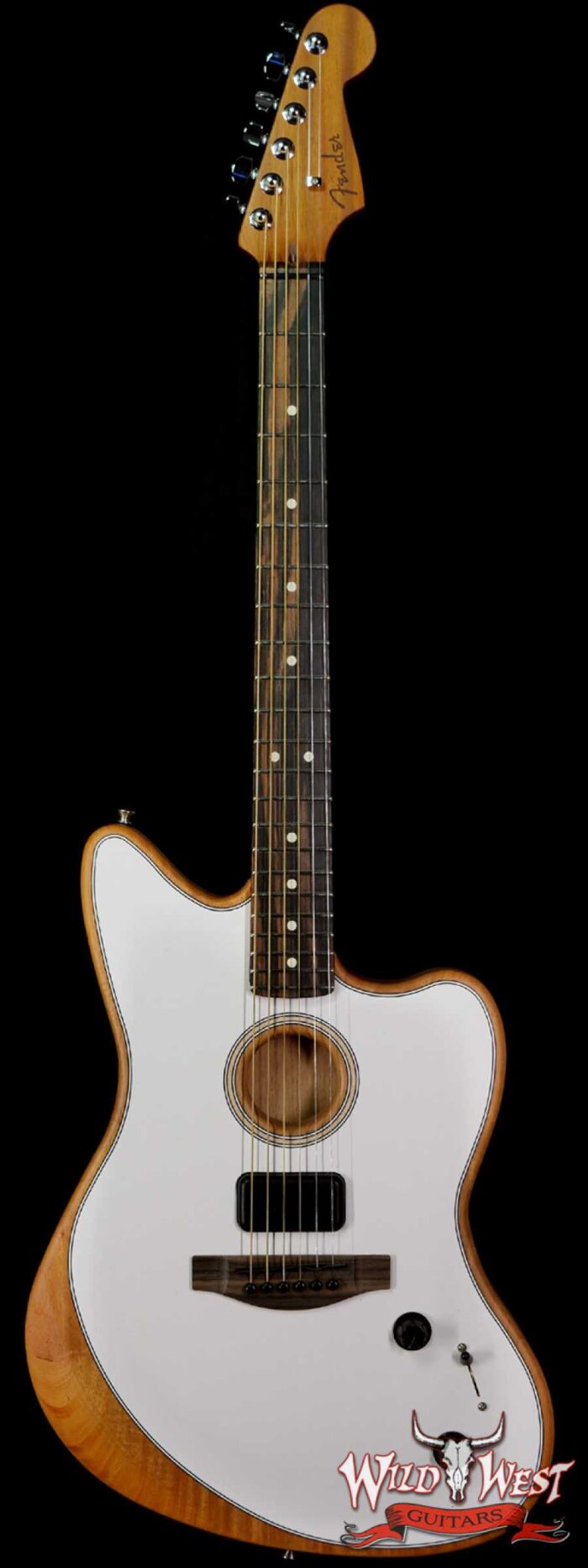 Fender American Acoustasonic Jazzmaster Ebony Fingerboard Arctic White - Image 1