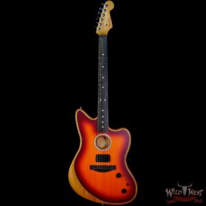 Fender American Acoustasonic Jazzmaster Ebony Fingerboard Tobacco Sunburst - Image 3
