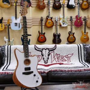 Fender American Acoustasonic Jazzmaster Ebony Fingerboard Arctic White - Image 6