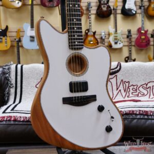 Fender American Acoustasonic Jazzmaster Ebony Fingerboard Arctic White - Image 8