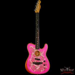 Fender American Acoustasonic Telecaster Ebony Fingerboard Pink Paisley 4.80 LBS US221860A - Image 3