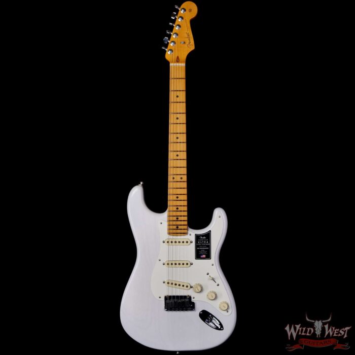 Fender American Ultra Luxe Vintage ‘50s Stratocaster Ash Body Maple Fingerboard White Blonde 8.1 lbs - Image 3