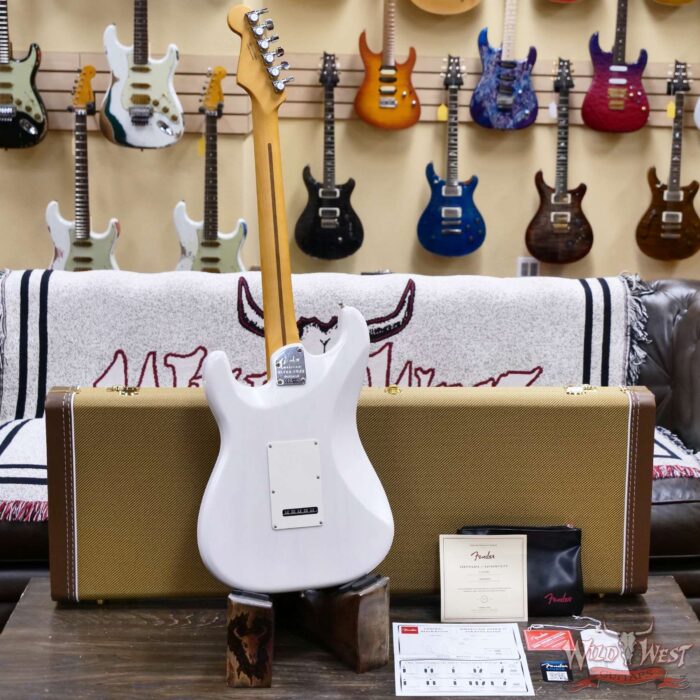 Fender American Ultra Luxe Vintage ‘50s Stratocaster Ash Body Maple Fingerboard White Blonde 8.1 lbs - Image 10